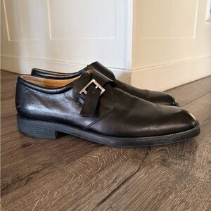 SALVATORE FERRAGAMO Classic Monk Strap Black  Leather Loafers Mens Size 11.5